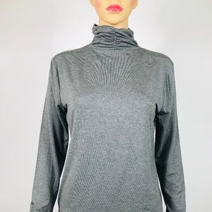 Style Co Top, Long-Sleeve Mock T Gray K#18